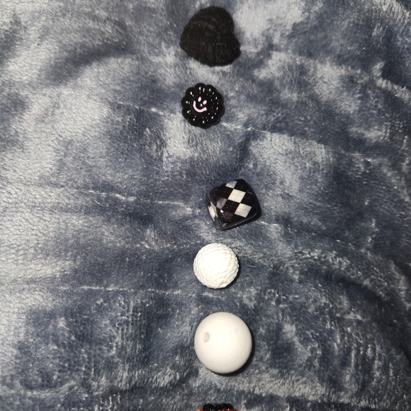 Black and White Bead Set with Orange Accents - Picture 2 of 3